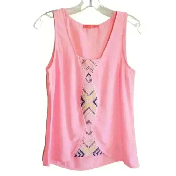 Lulumari Coral beaded semi fitted tank top size small - Picture 1 of 12